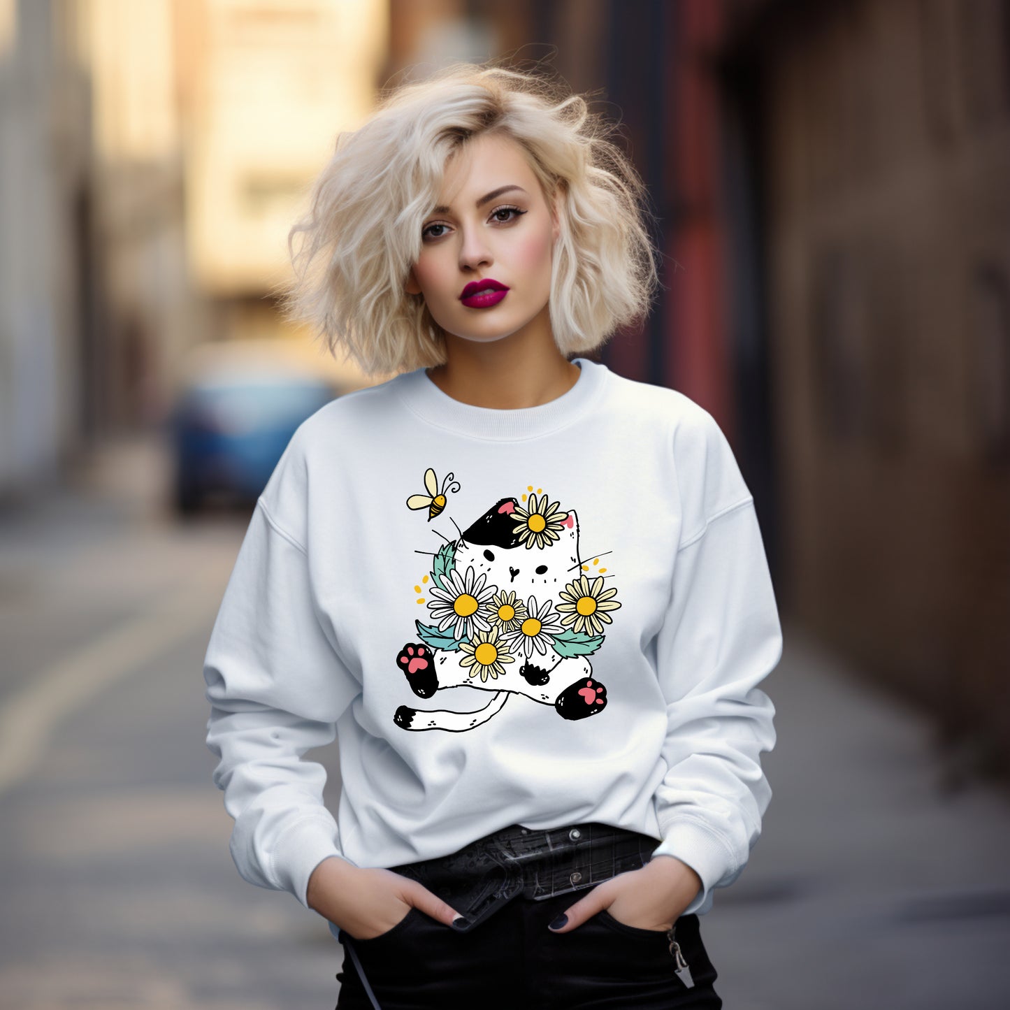 Damen Pullover meow
