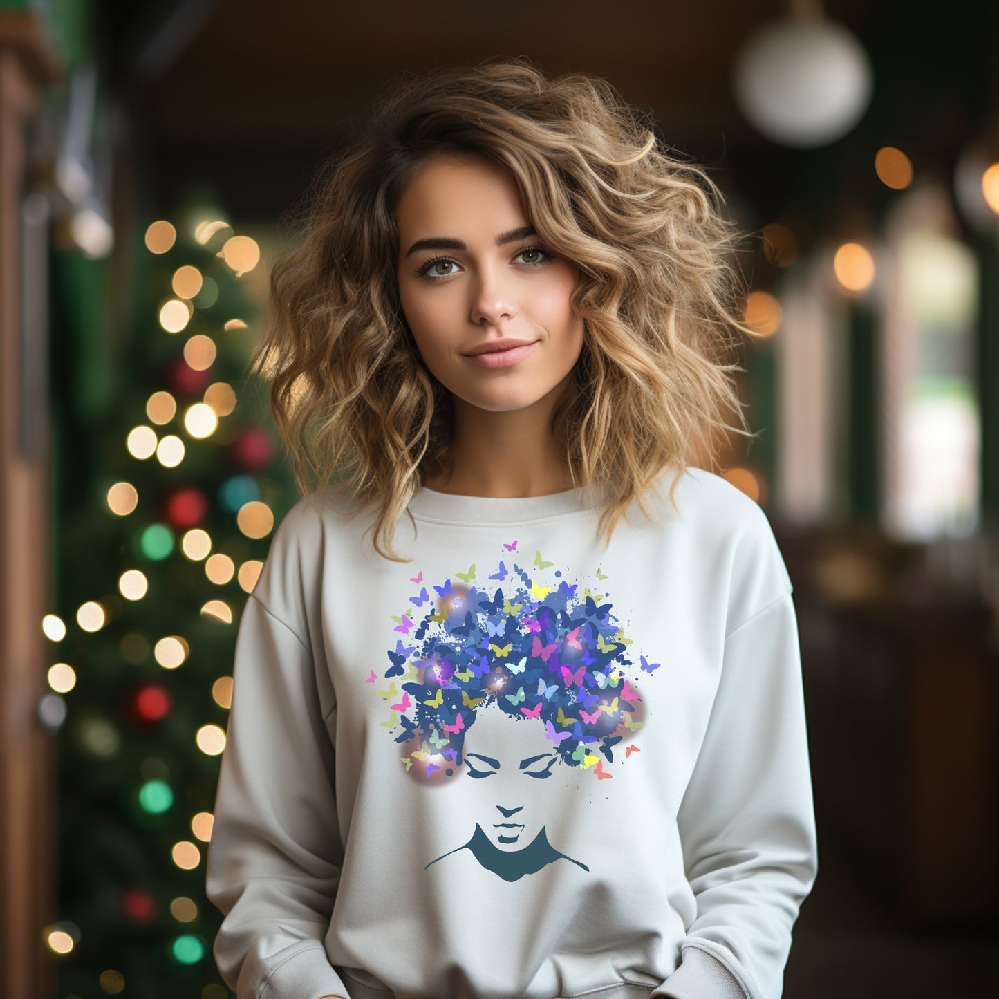 Damen Pullover butterfly