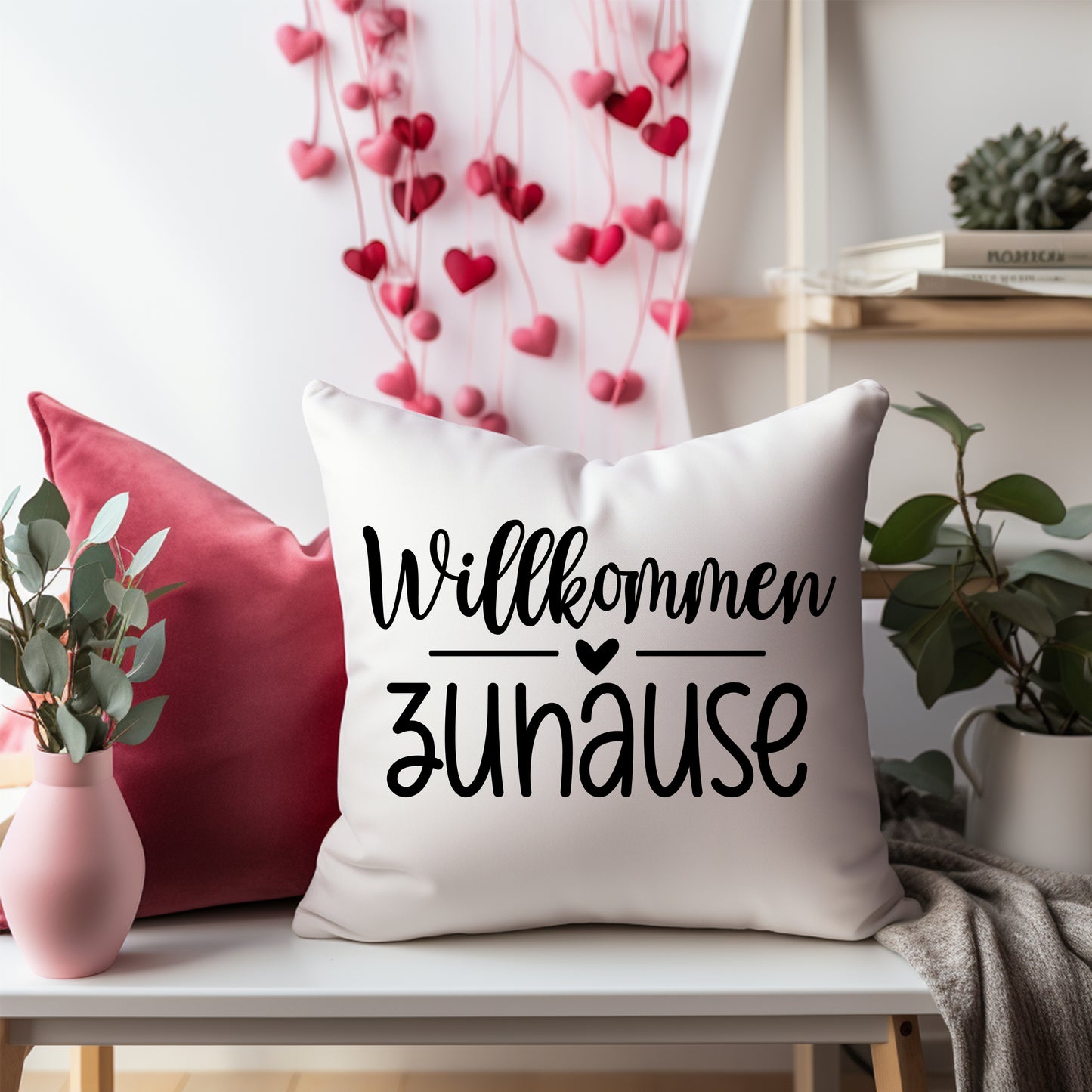 Kissen Willkommen Zuhause