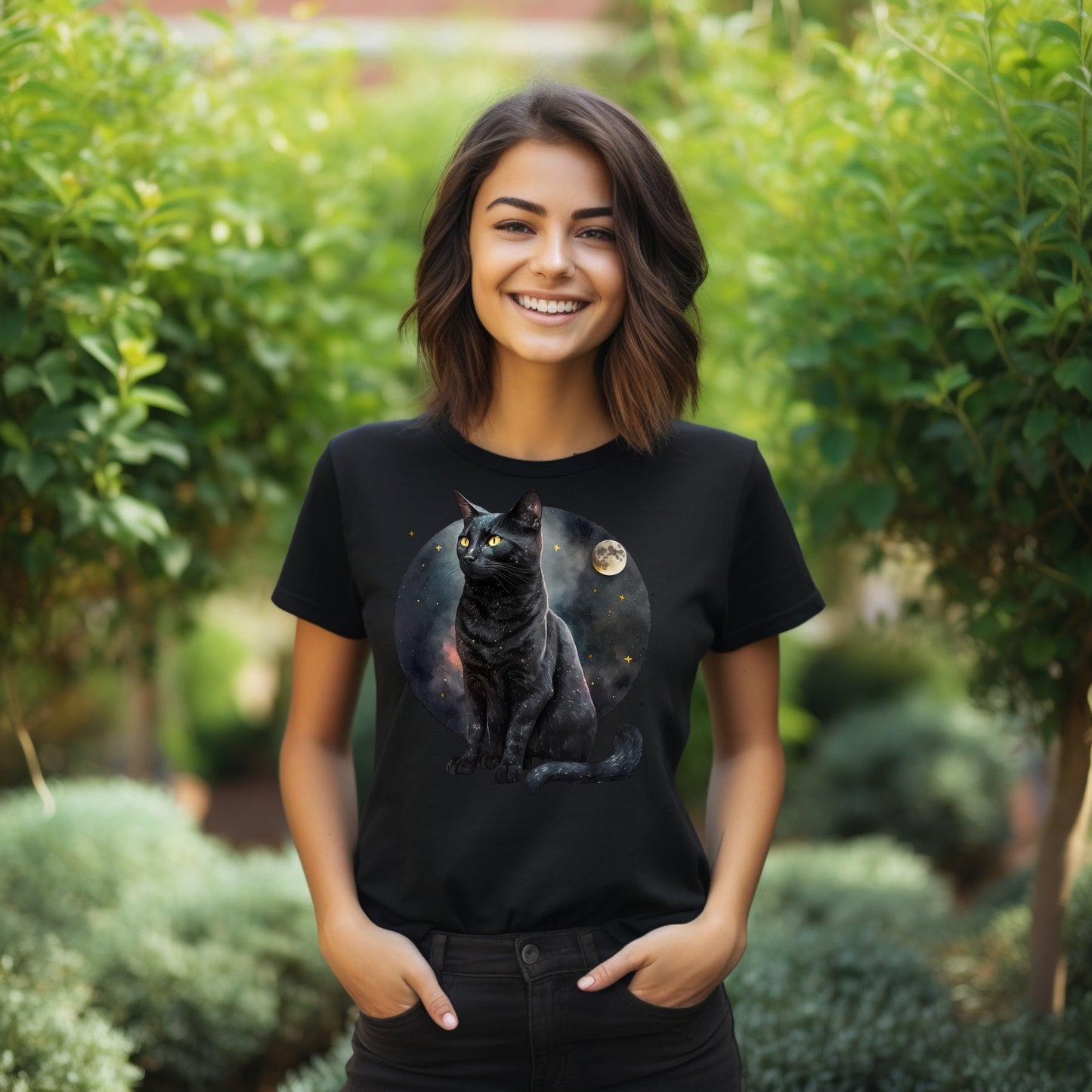 Frauen T-Shirt Himmelskatze Motiv #13