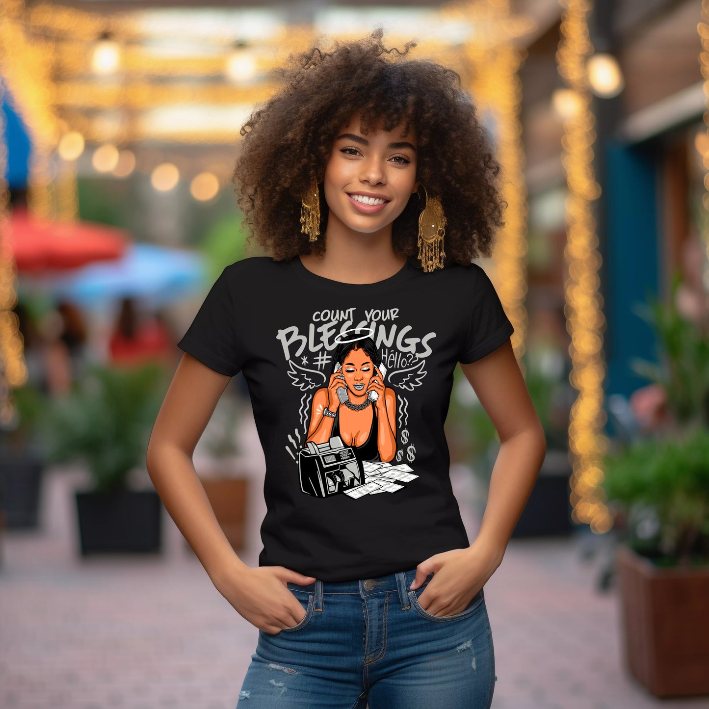 Damen T-Shirt count your blessings