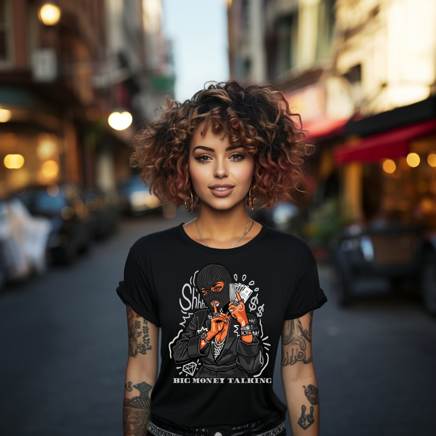 Damen T-Shirt big money talking