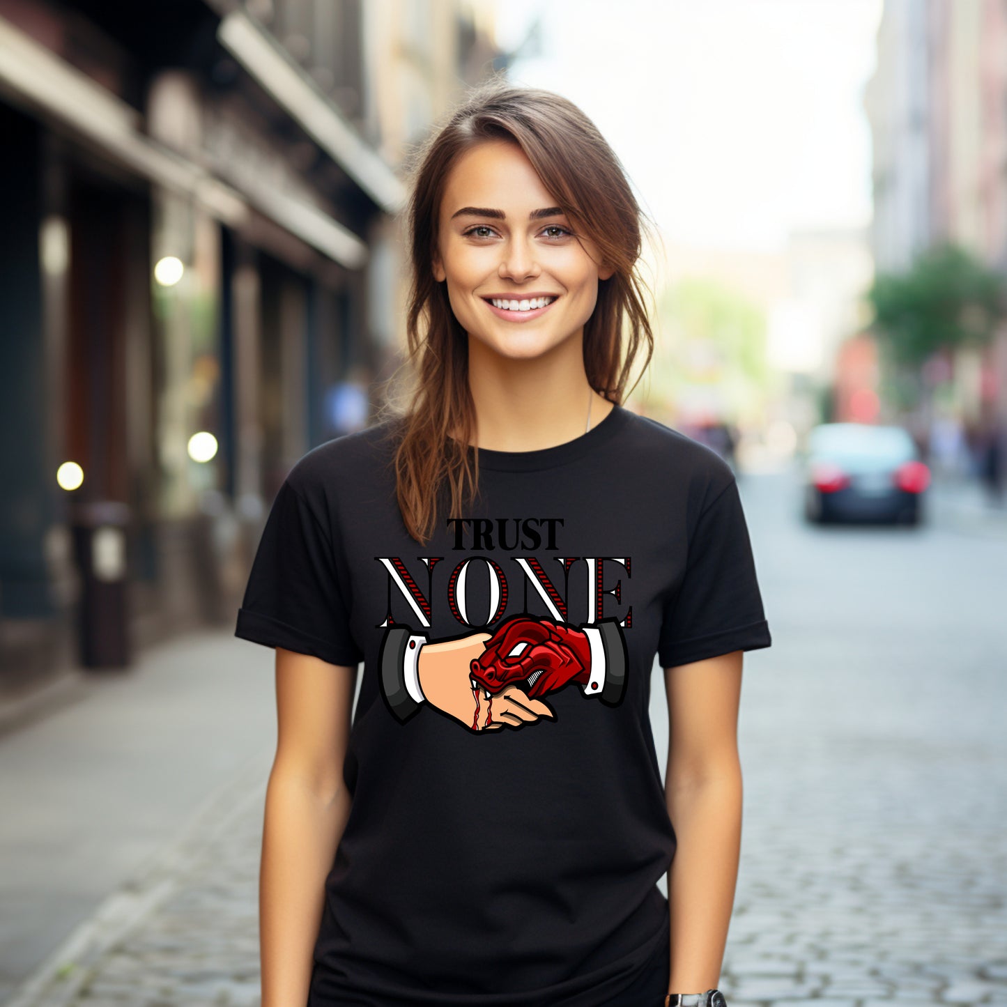 Damen T-Shirt trust none