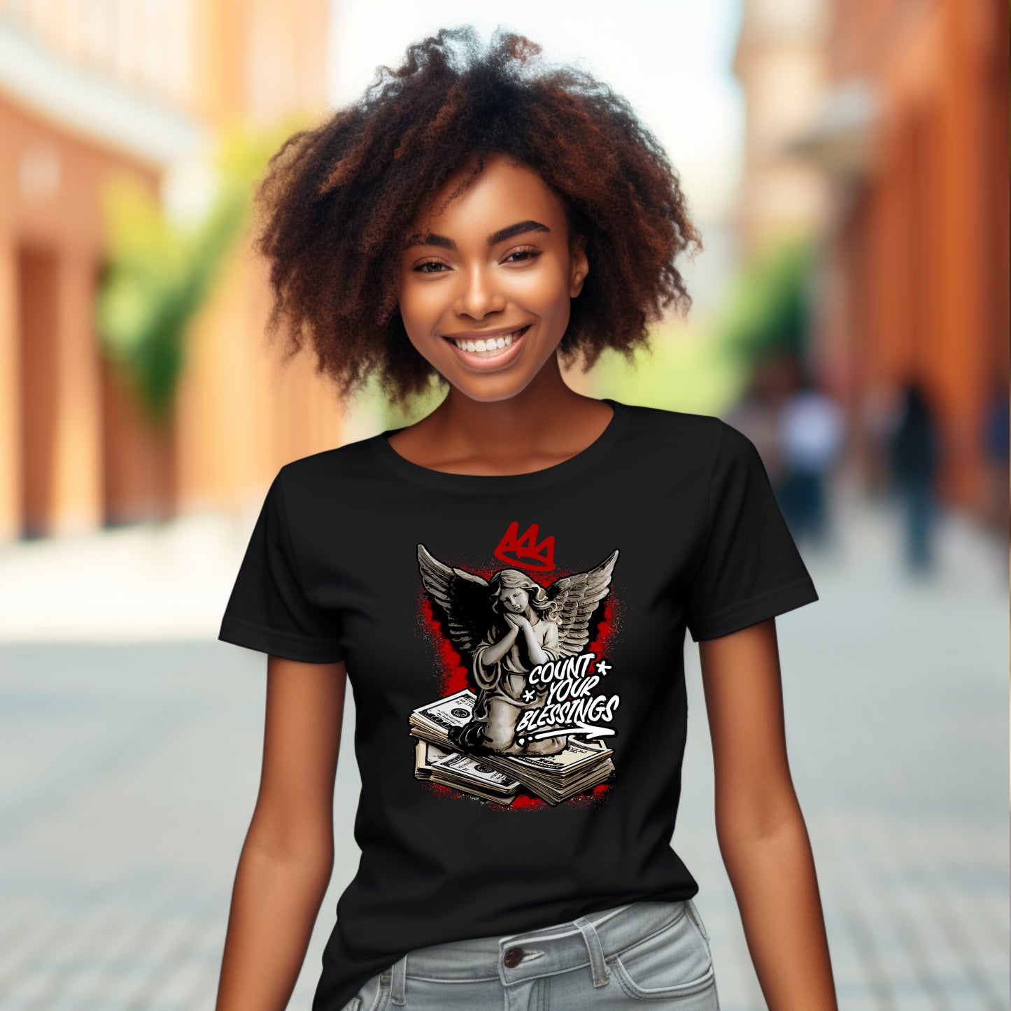 Damen T-Shirt count your blessings