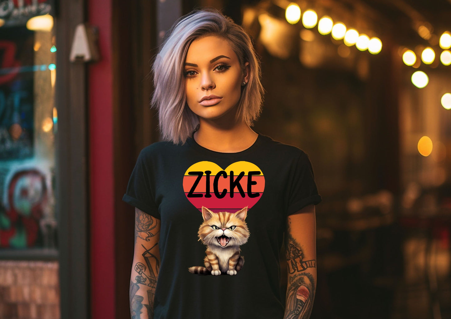 Damen T-Shirt Zicke