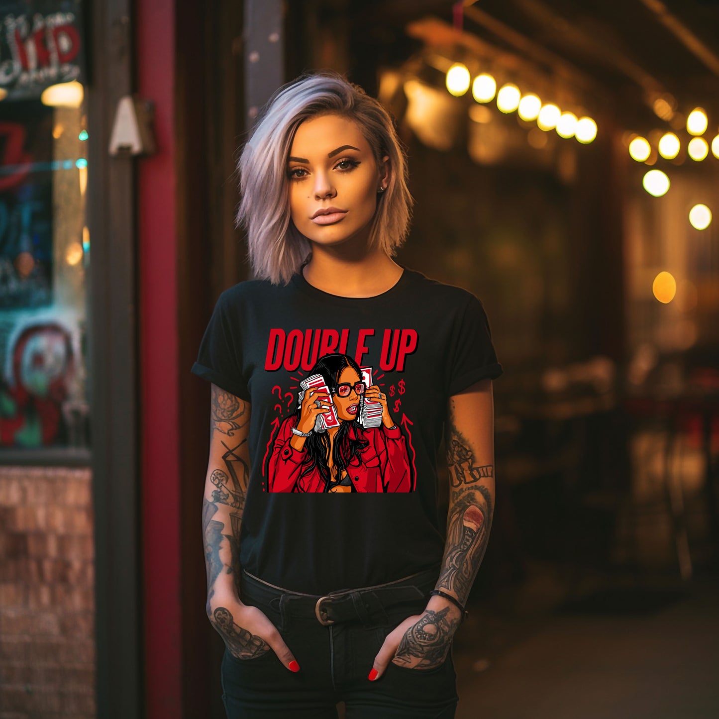 Damen T-Shirt double up