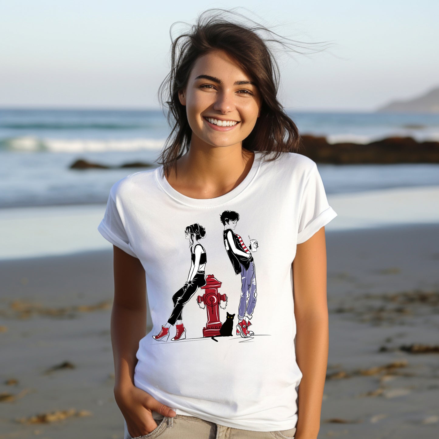 Frauen T-Shirt Junge trifft Mädchen