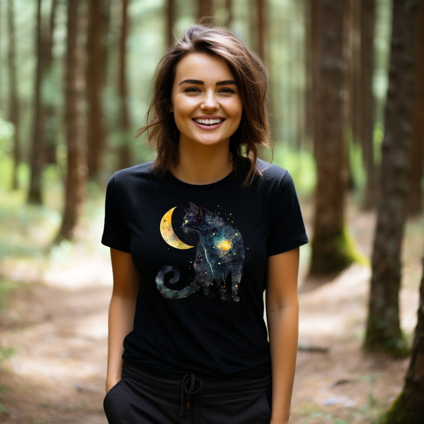 Frauen T-Shirt Himmelskatze Motiv #2