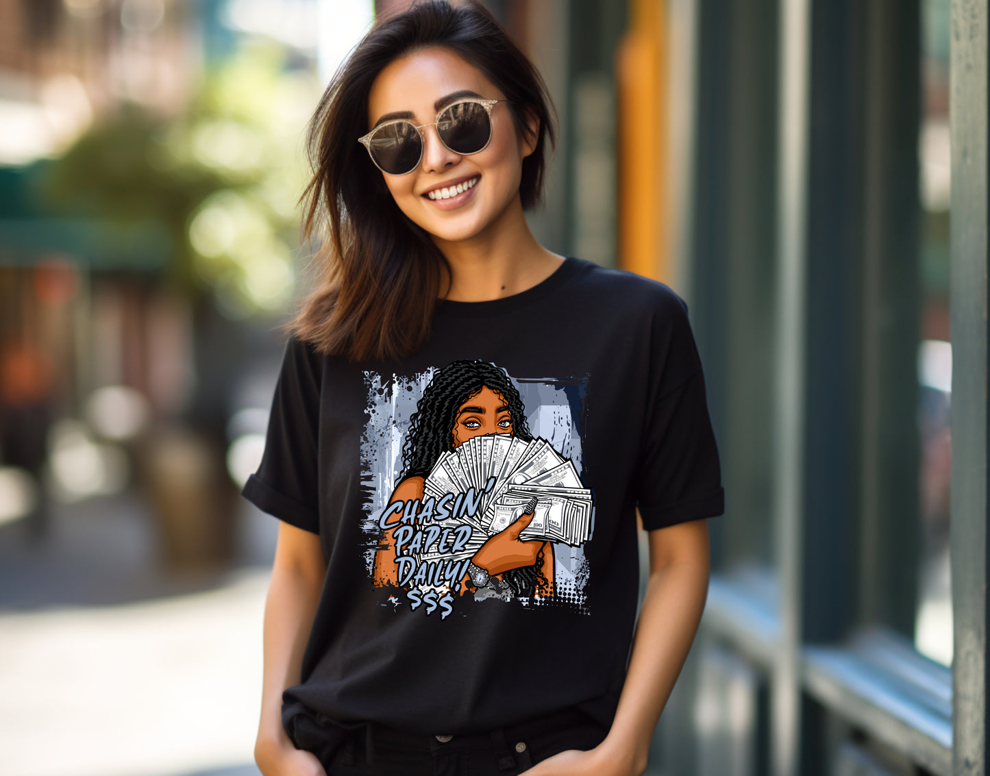 Damen T-Shirt chasin paper daily