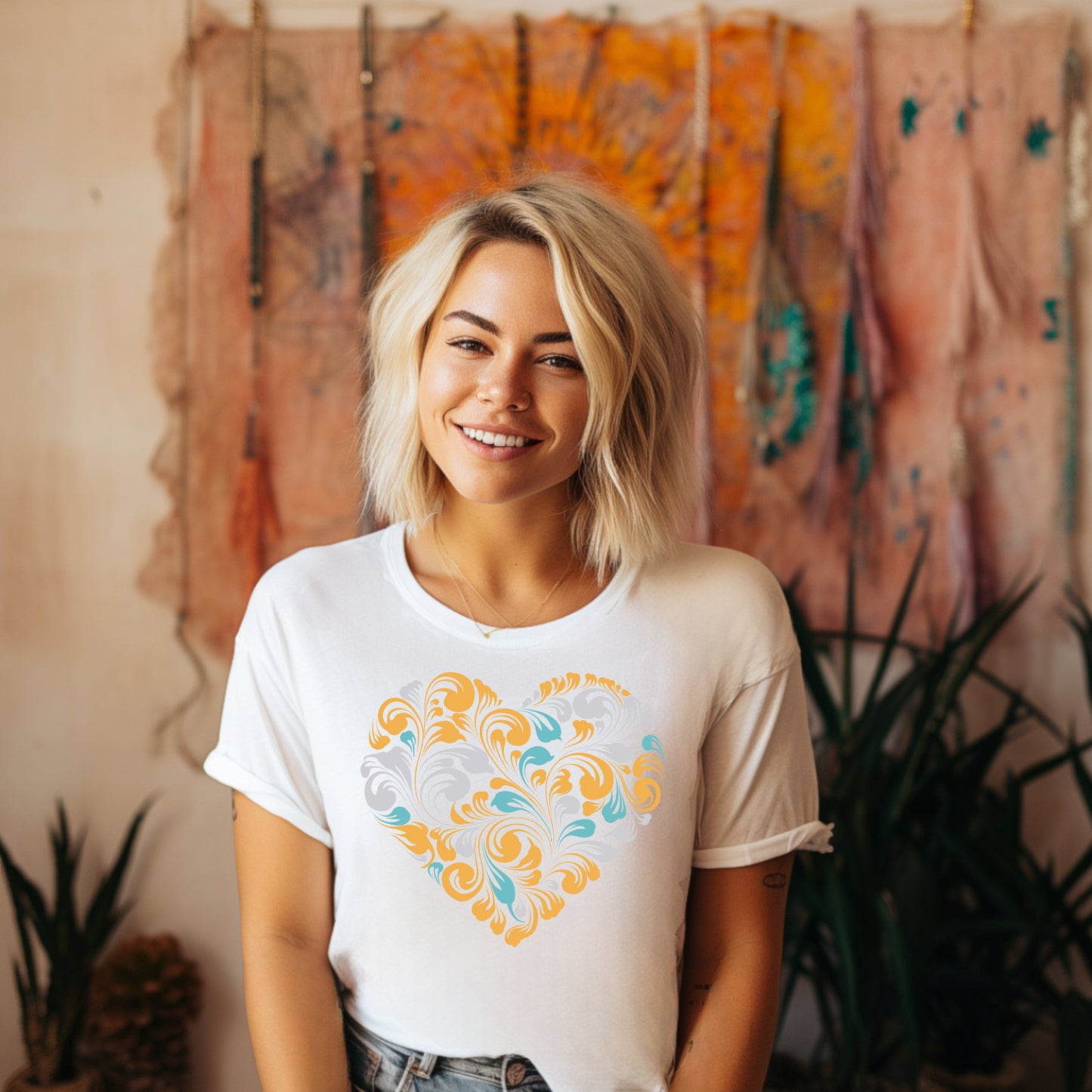 Damen T-Shirt Herz
