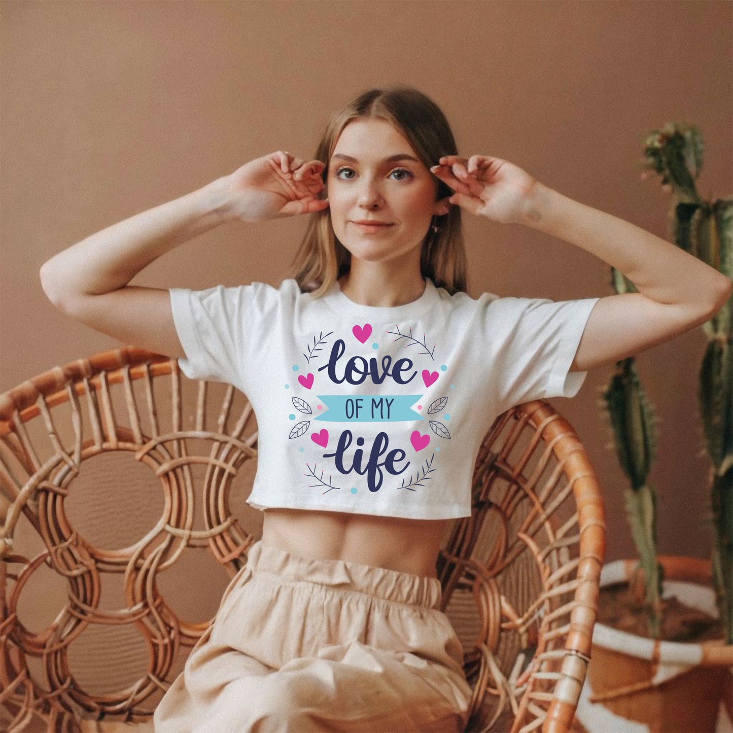 bauchfreies Damen-Top love of my life