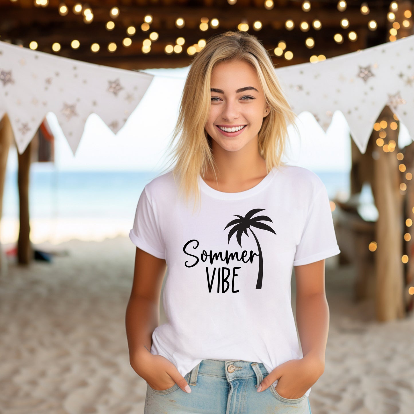 Damen T-Shirt Sommer Vibe