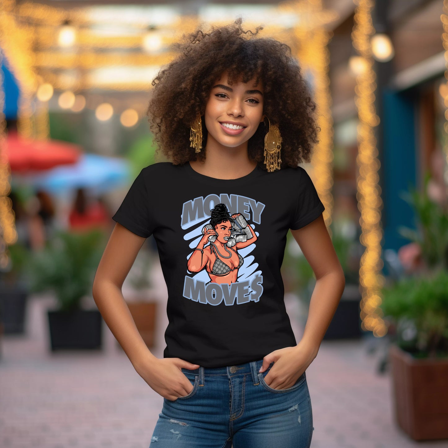 Damen T-Shirt money moves