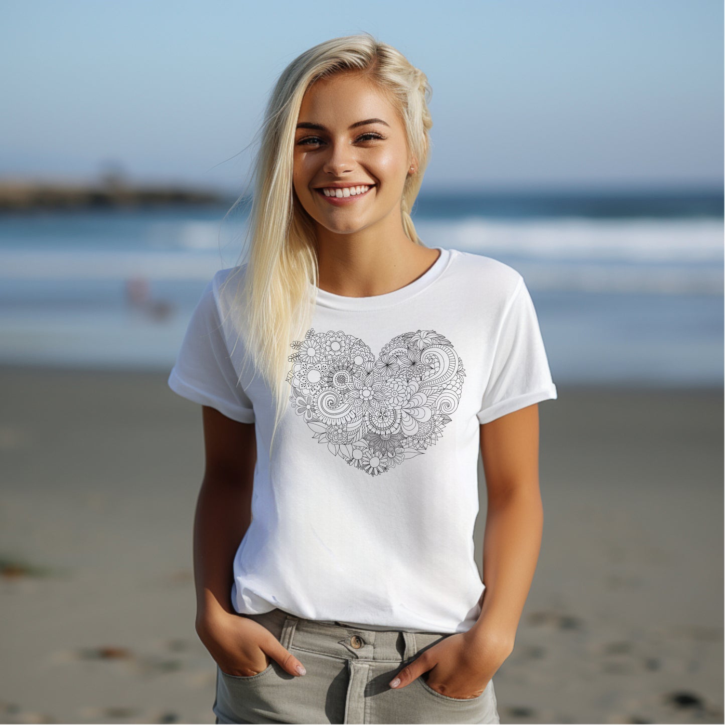 Damen T-Shirt Herz