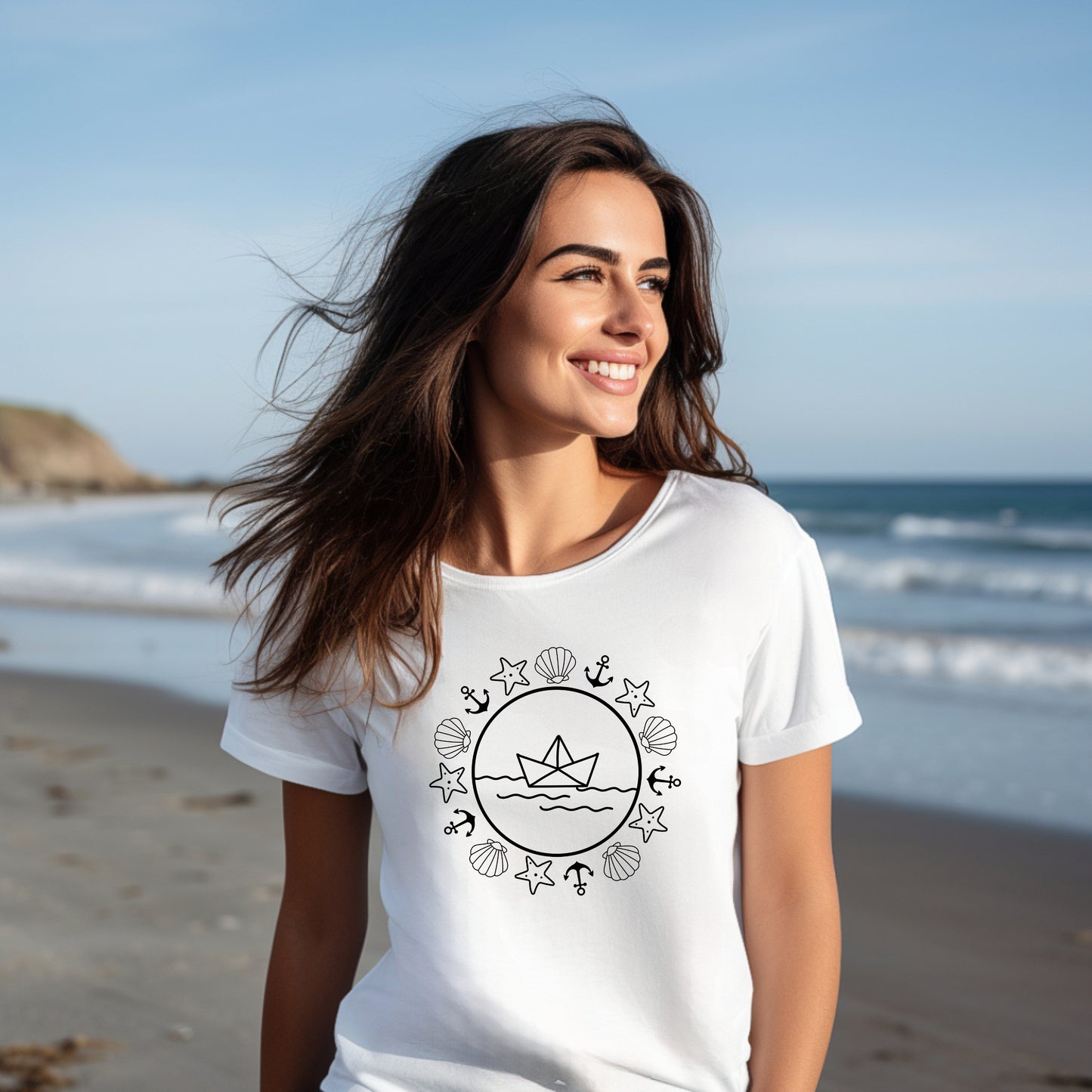 Frauen T-Shirt Segelschiff