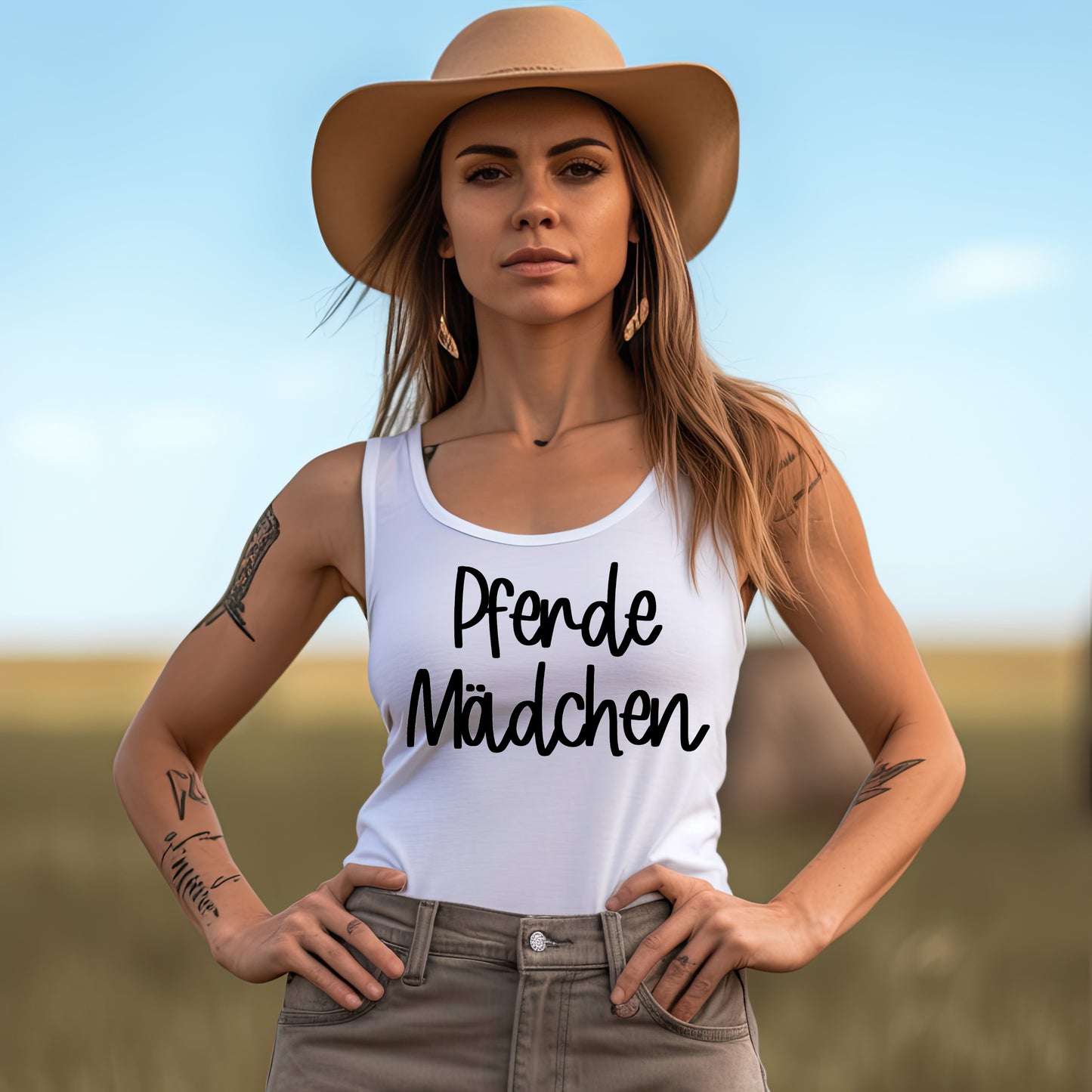 Damen Tank-Top Pferde Mädchen