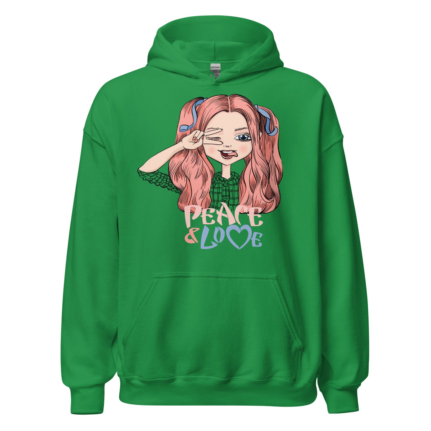 Damen Kapuzenpullover Peace and Love