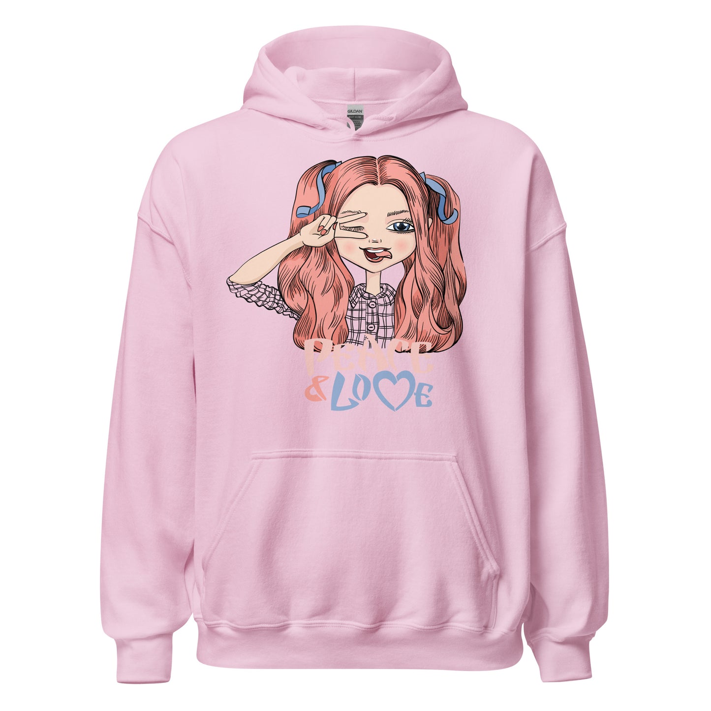 Damen Kapuzenpullover Peace and Love