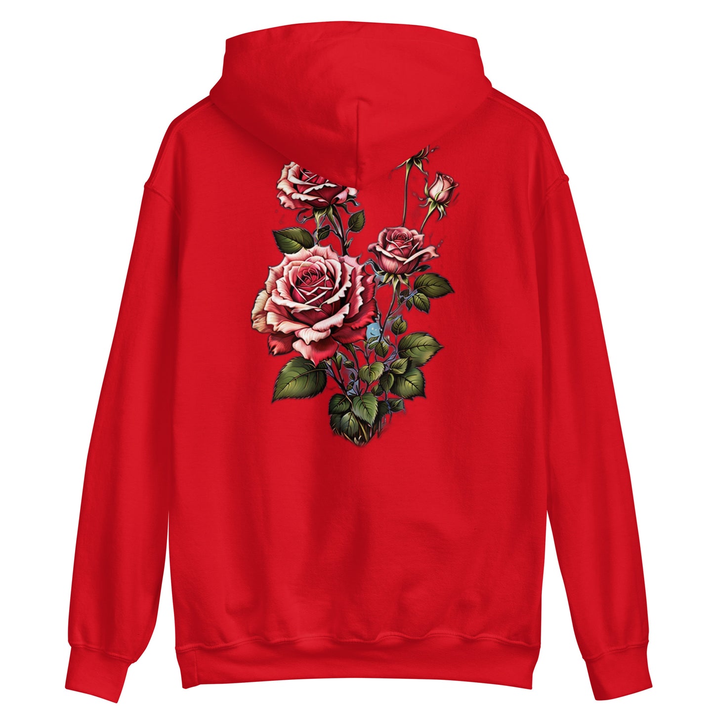 Damen Kaputzenpullover Backprint / Rückenprint Rosen