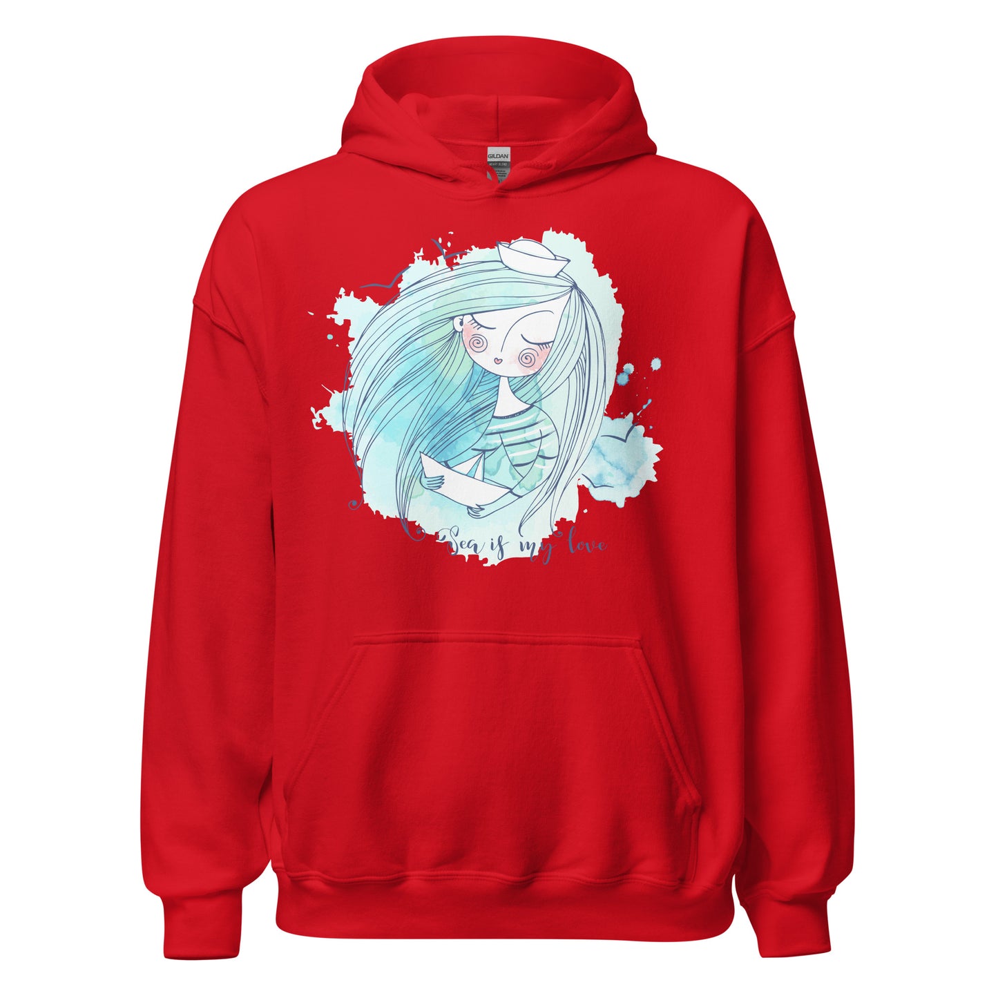 Damen Kapuzenpullover Sea is my love