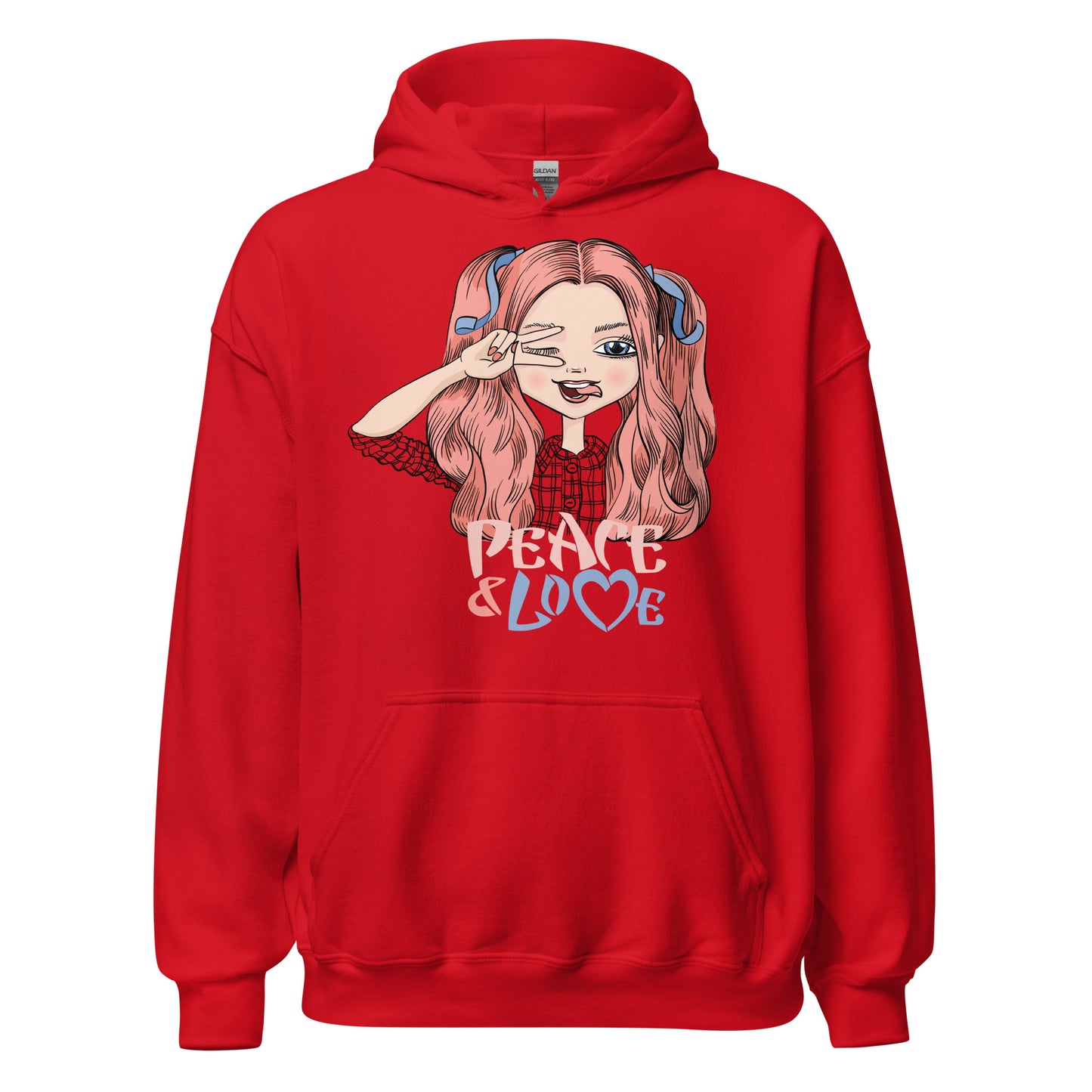 Damen Kapuzenpullover Peace and Love