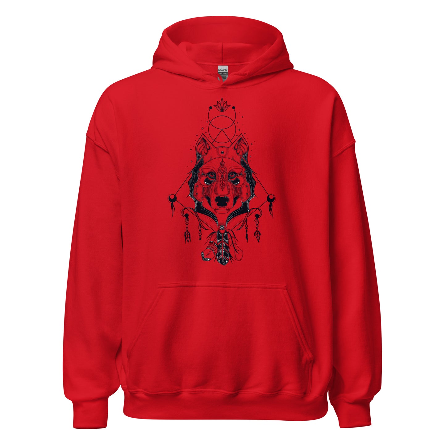 Damen Kapuzenpullover Wolf