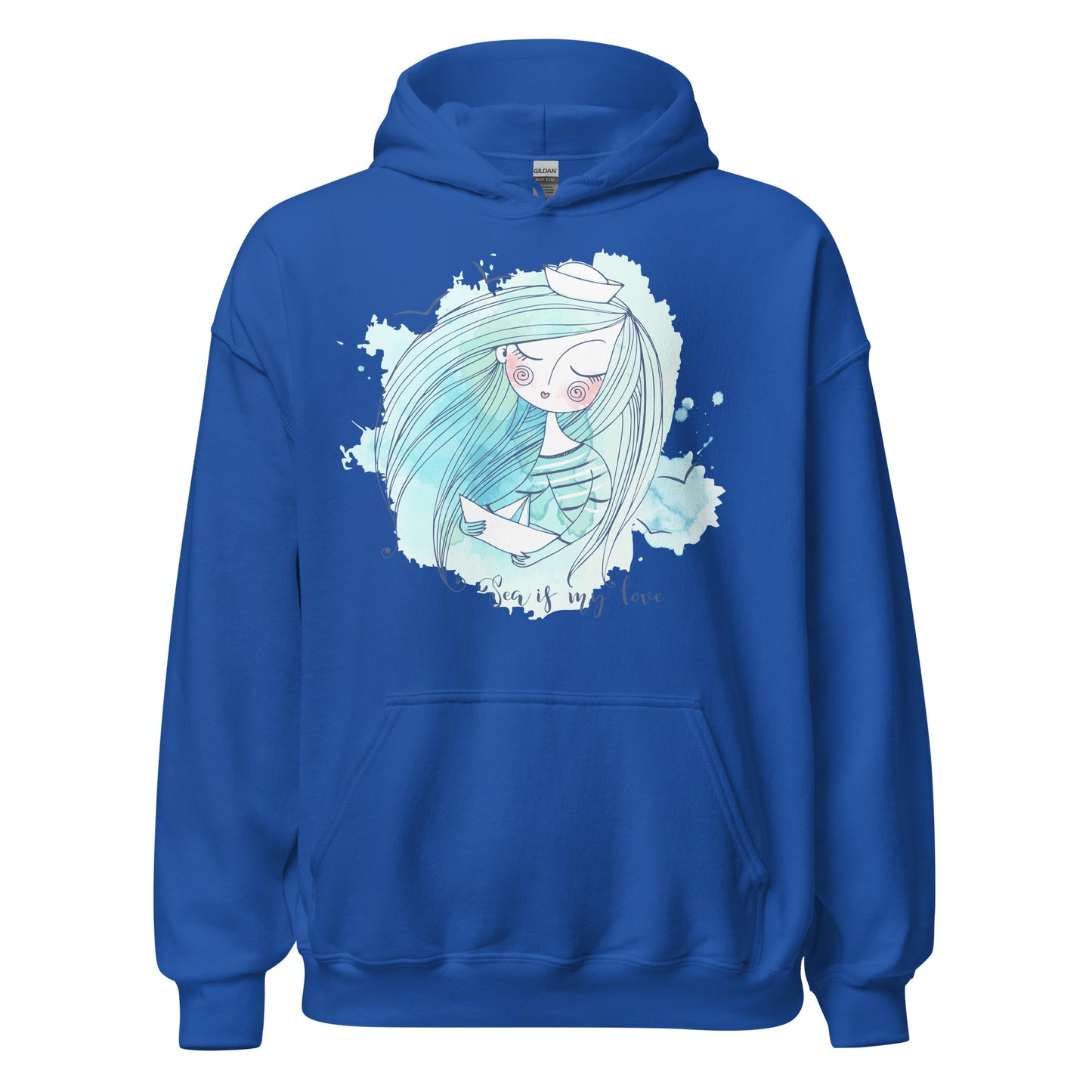 Damen Kapuzenpullover Sea is my love