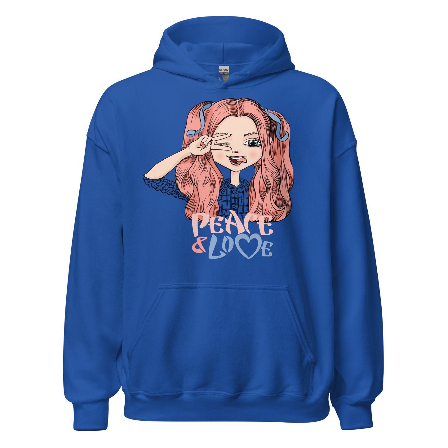 Damen Kapuzenpullover Peace and Love