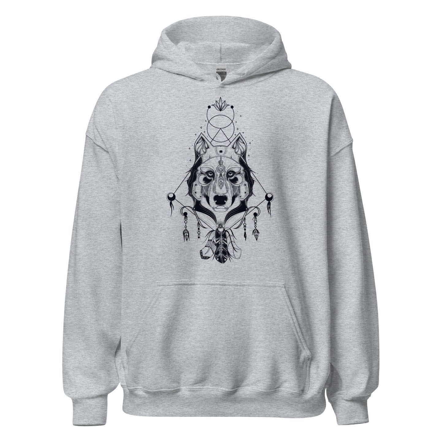 Damen Kapuzenpullover Wolf