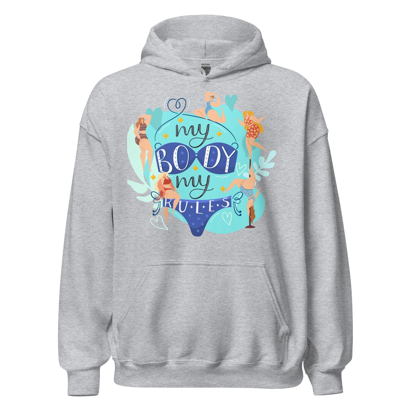 Damen Kapuzenpullover my body my rules