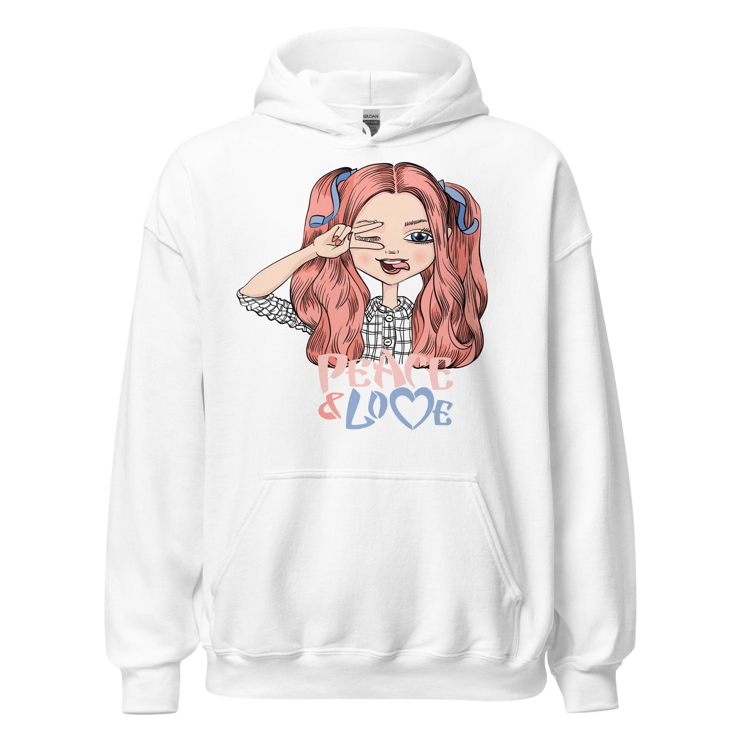 Damen Kapuzenpullover Peace and Love
