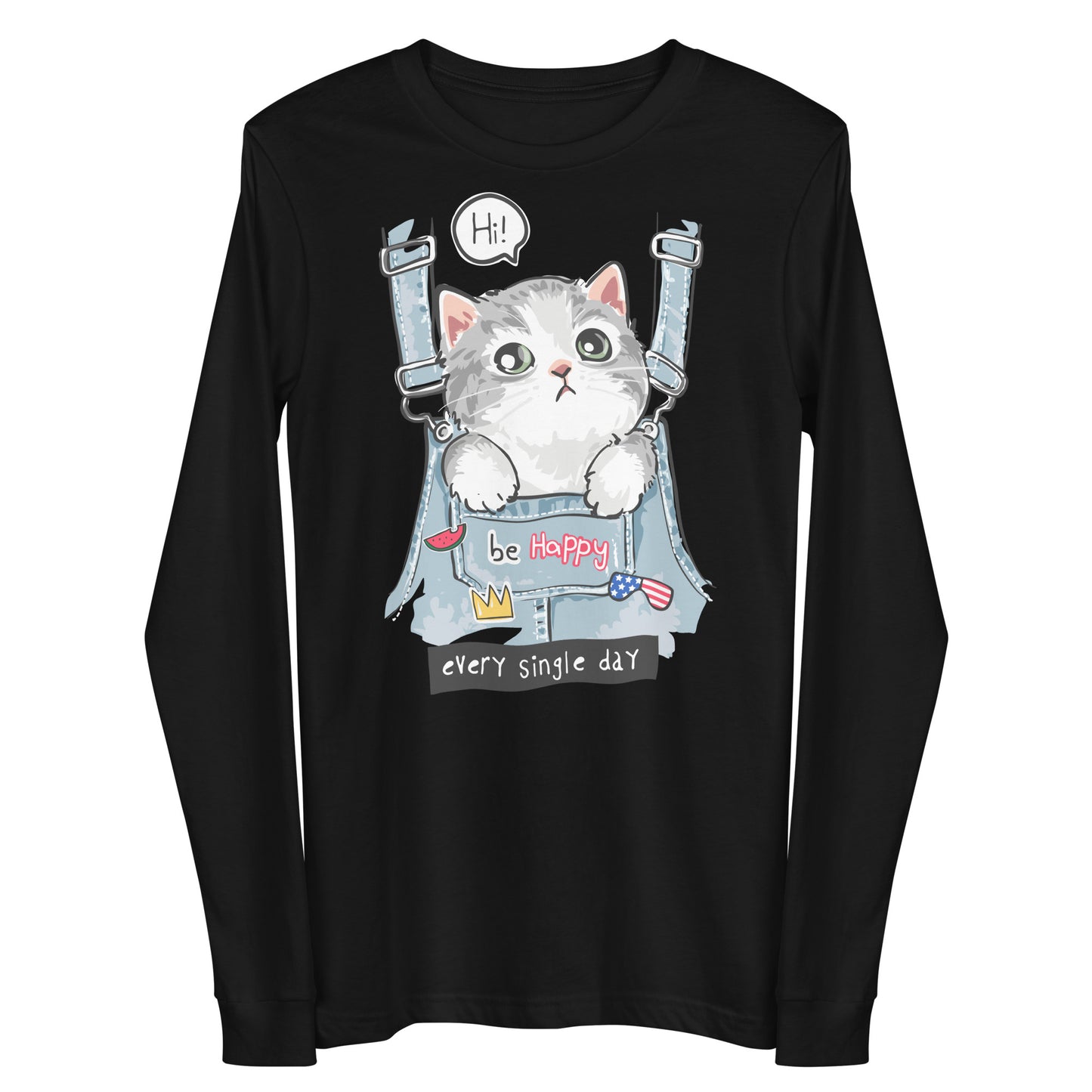 Damen Longsleeve be happy