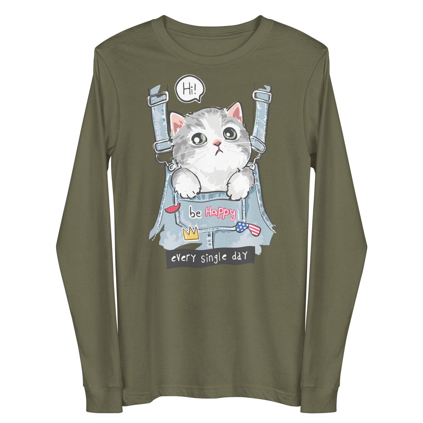 Damen Longsleeve be happy