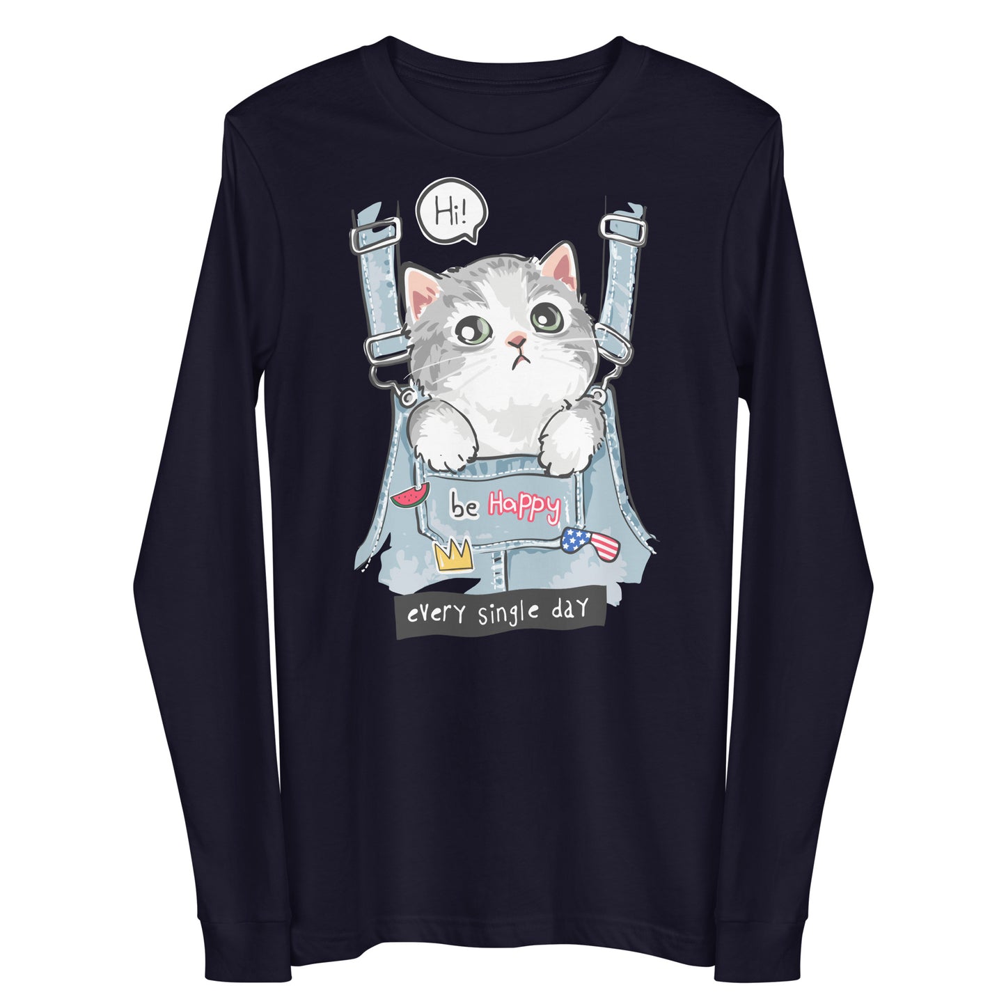Damen Longsleeve be happy