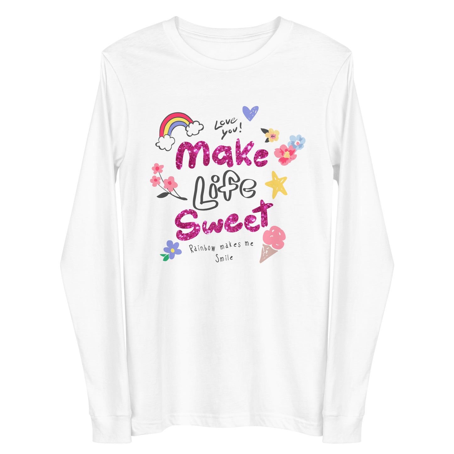 Damen Longsleeve make life sweet