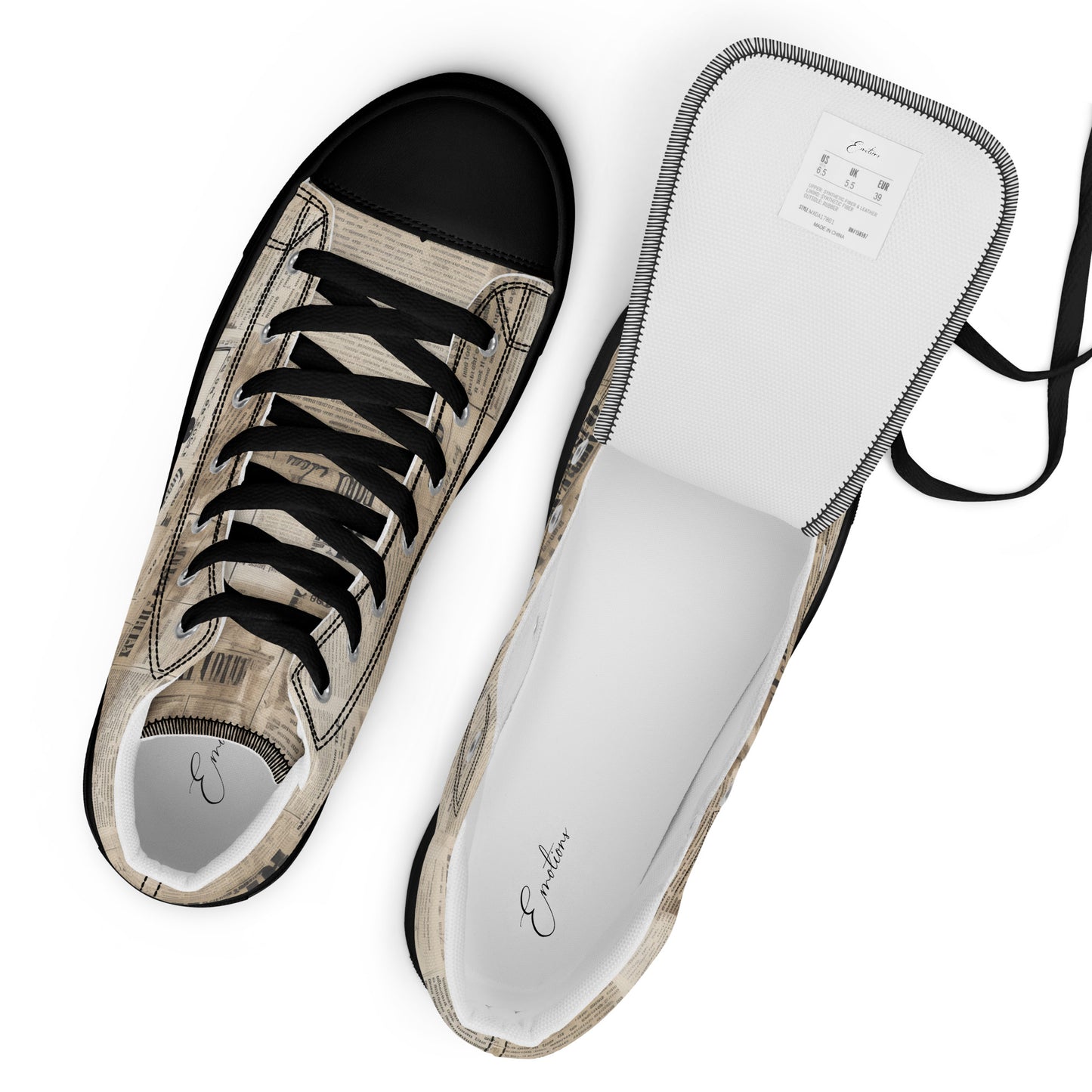 High-Top Damen Sneaker newspaper