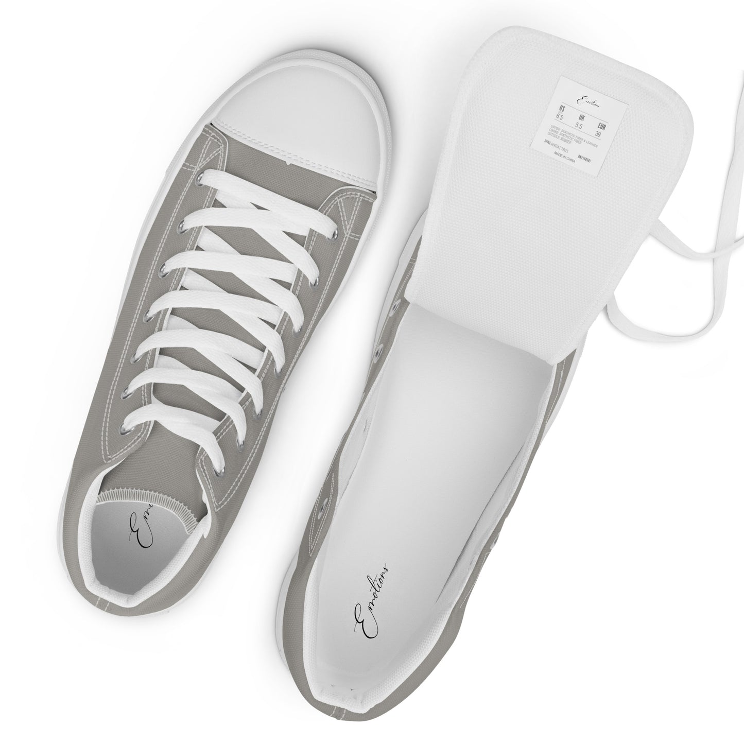 High-Top Damen Sneaker hellgrau