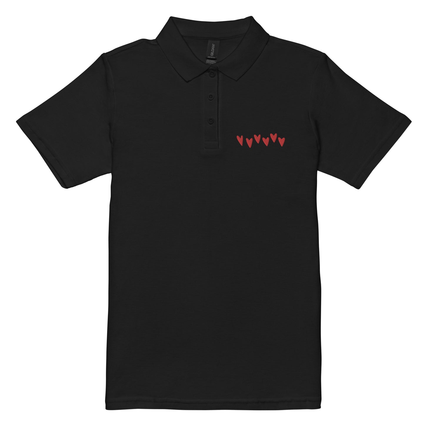 hearts schwarzes Poloshirt für Damen