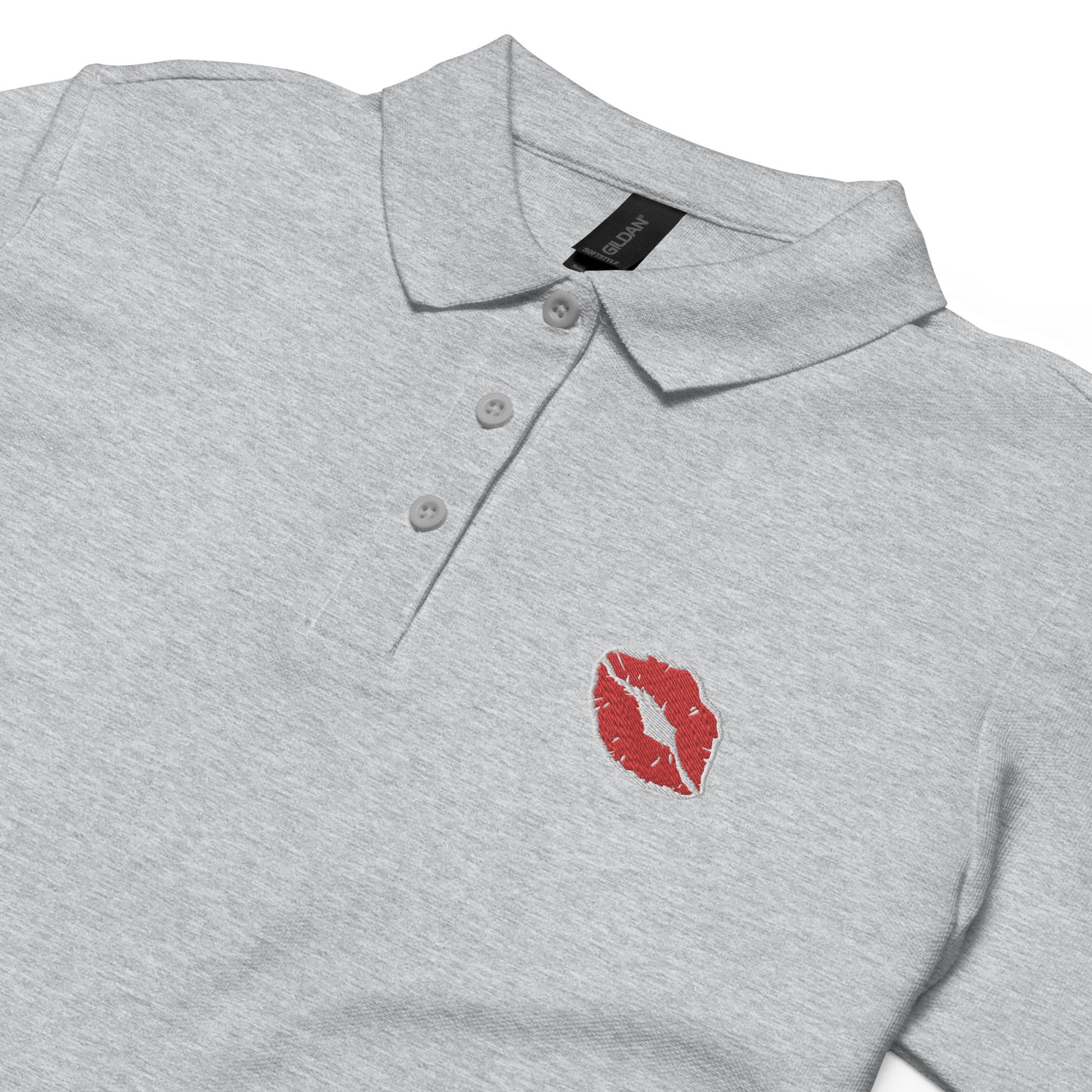 lips graues Poloshirt für Damen