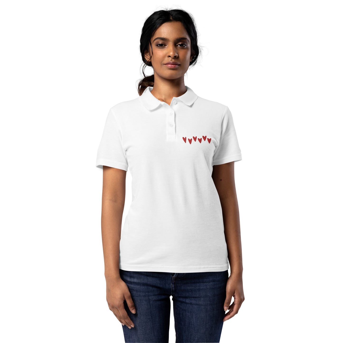 hearts weißes Poloshirt für Damen