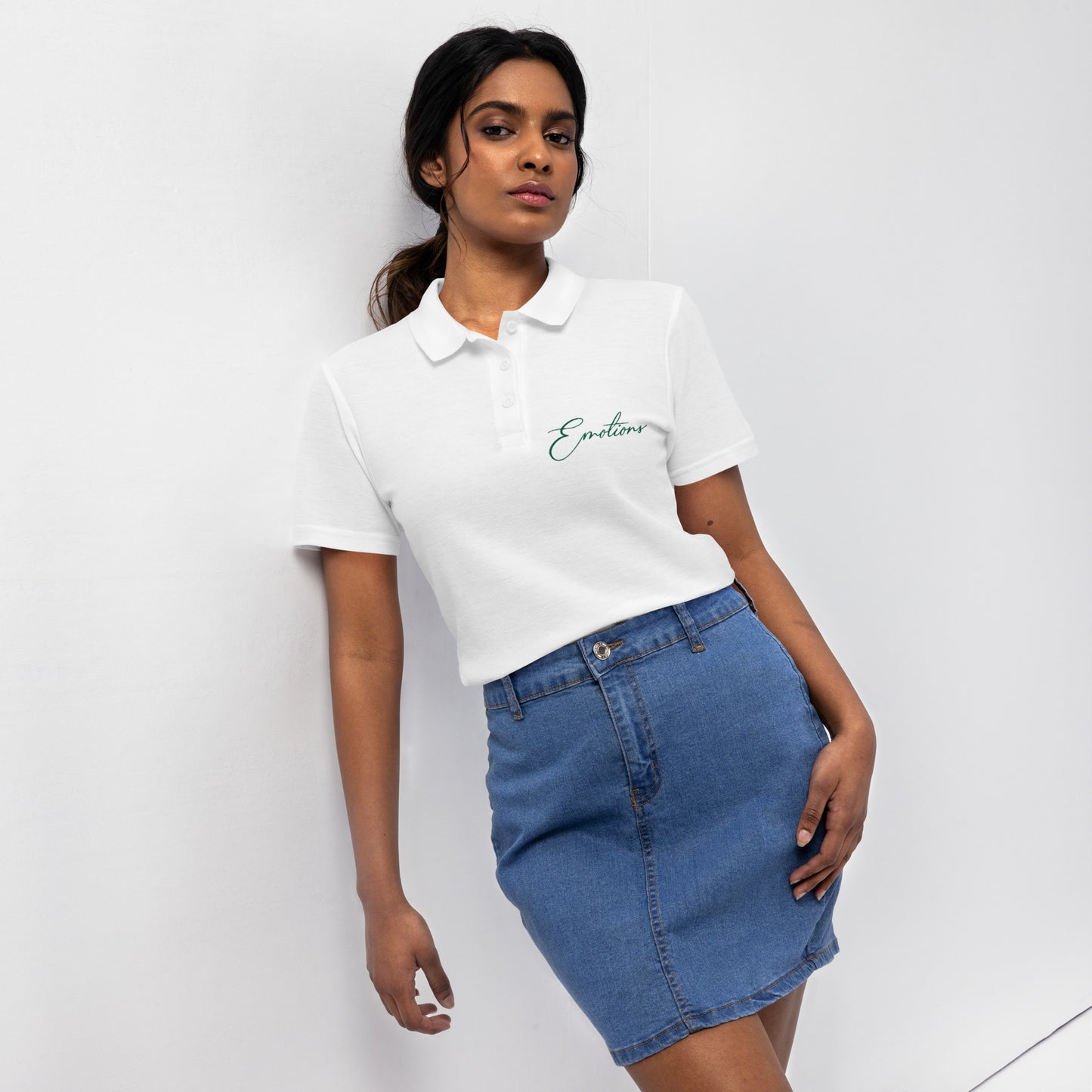 Emotions weißes Poloshirt für Damen