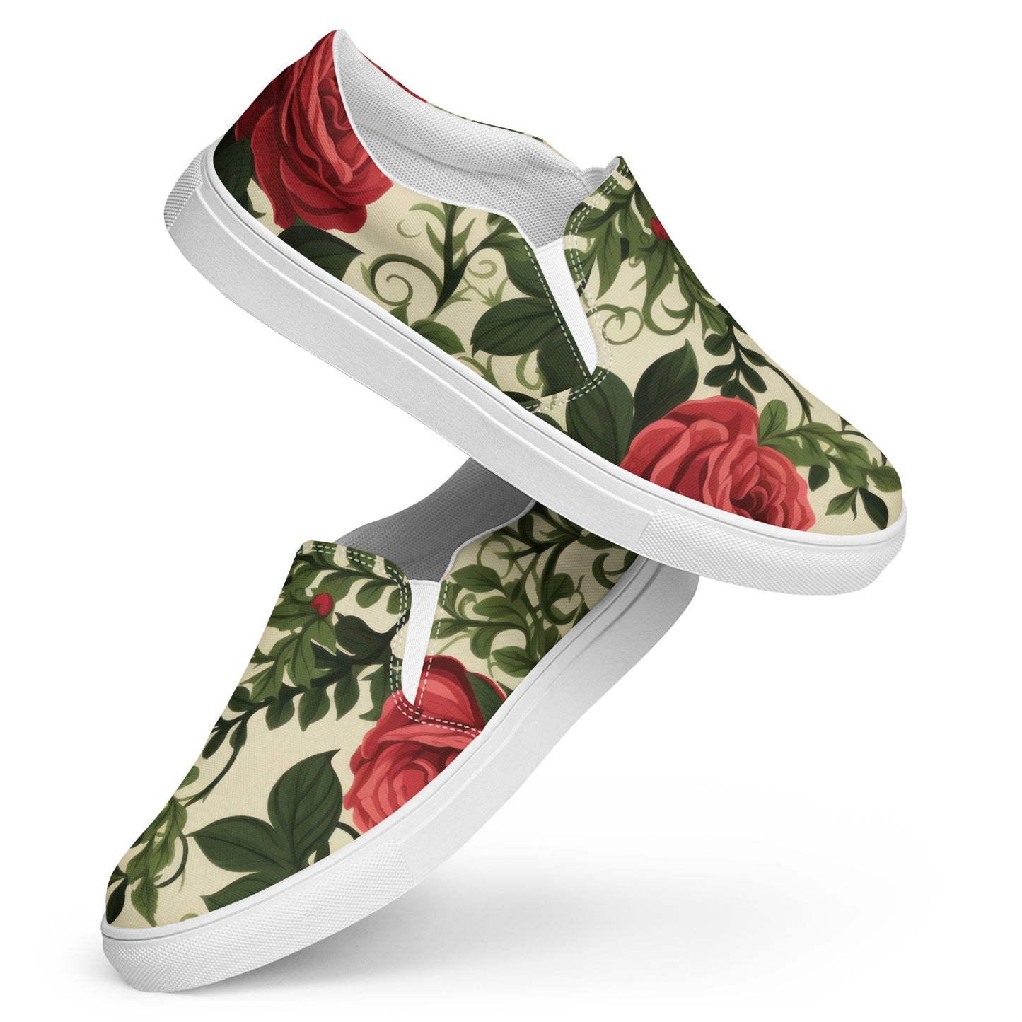 Damen Slipper Rosen Retro