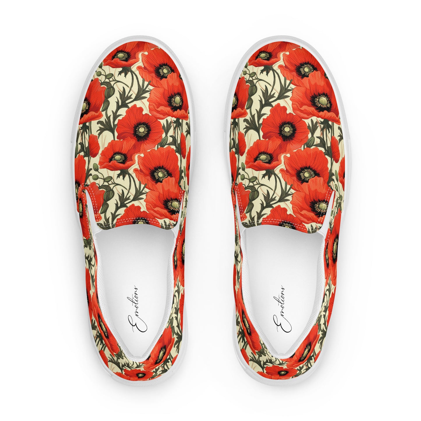 Damen Slipper Mohnblume Retro