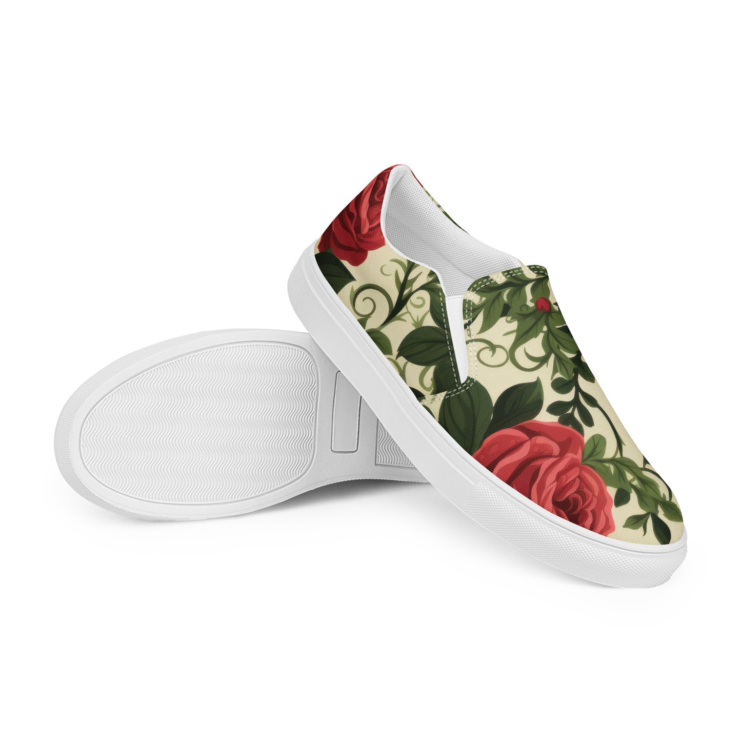 Damen Slipper Rosen Retro