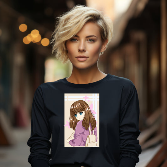Damen Longsleeve anime girl
