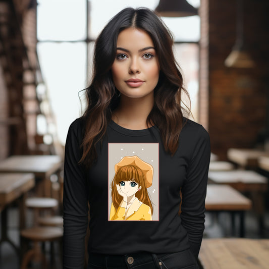 Damen Longsleeve anime girl #2
