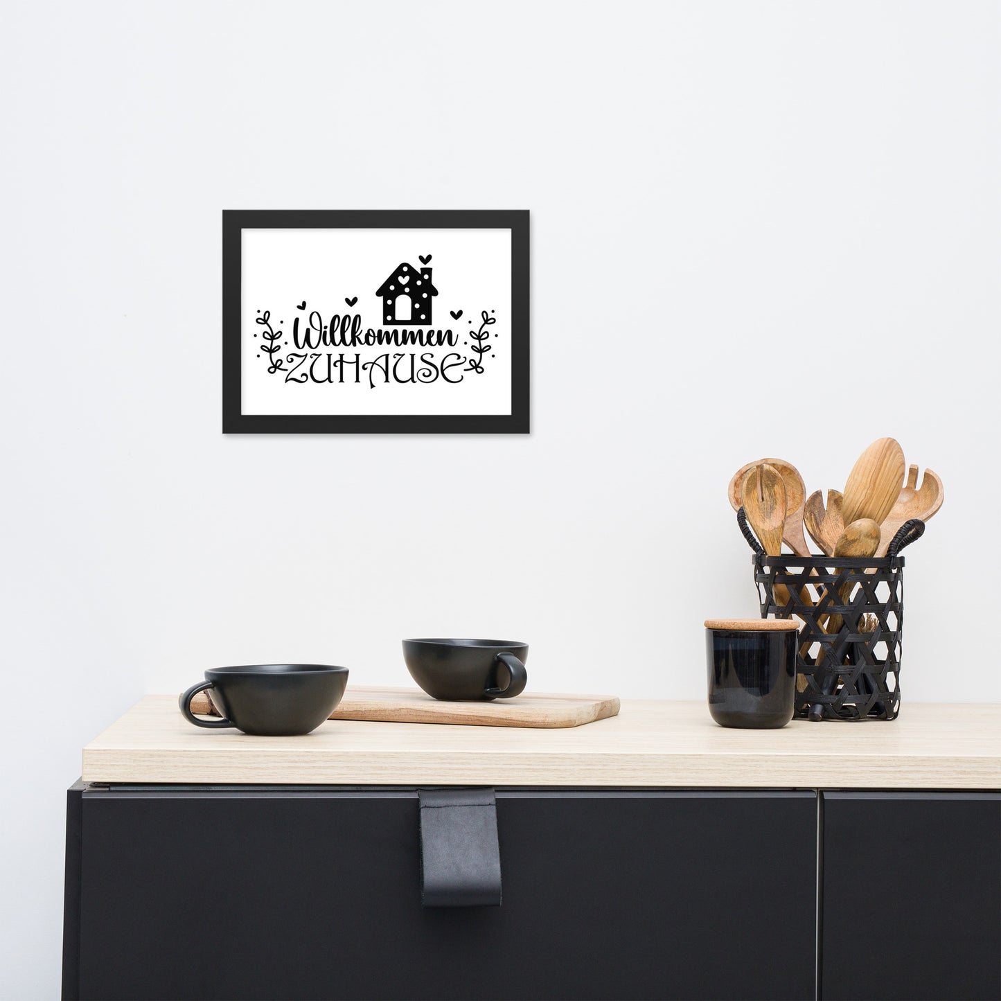Gerahmtes Poster Willkommen Zuhause