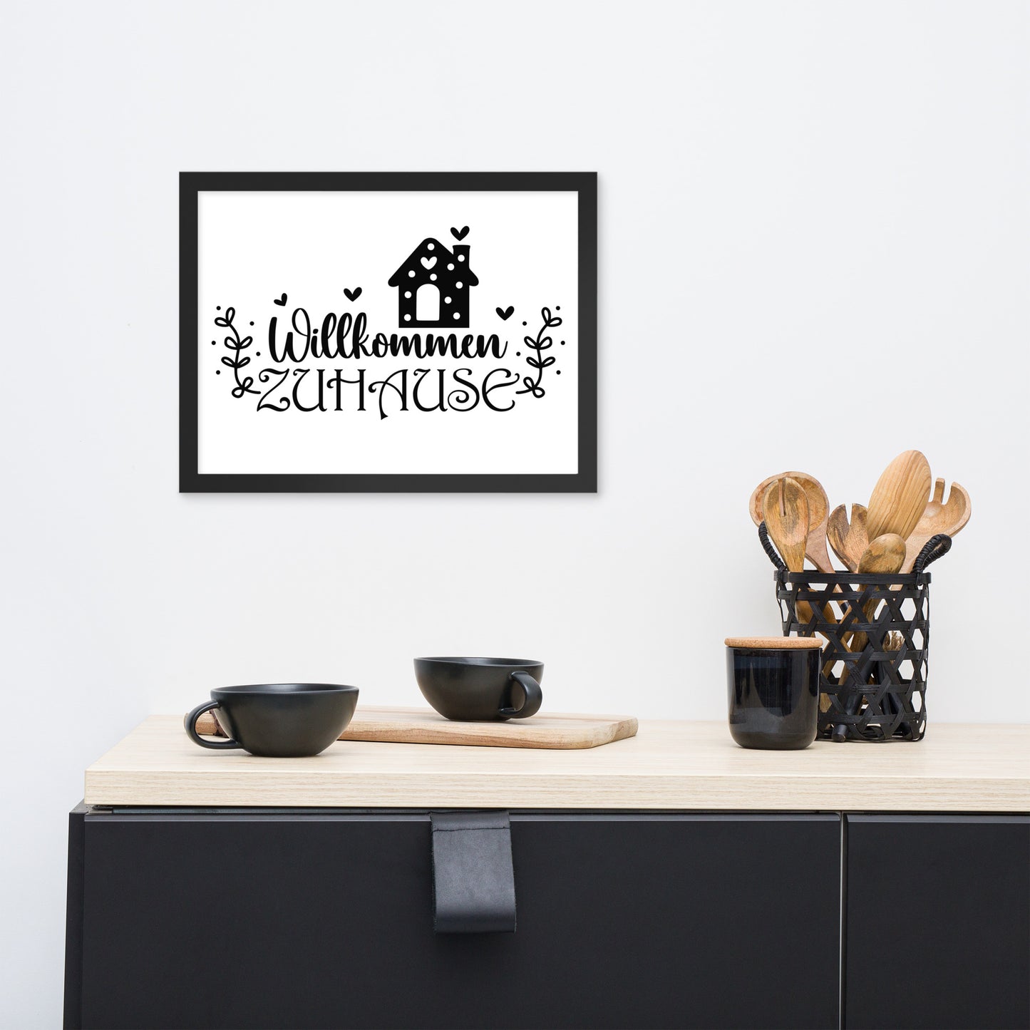Gerahmtes Poster Willkommen Zuhause