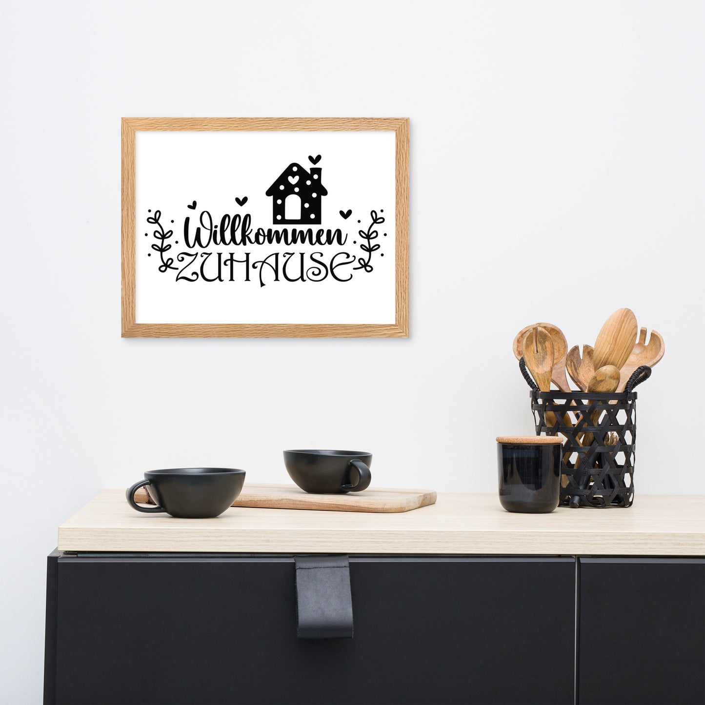 Gerahmtes Poster Willkommen Zuhause