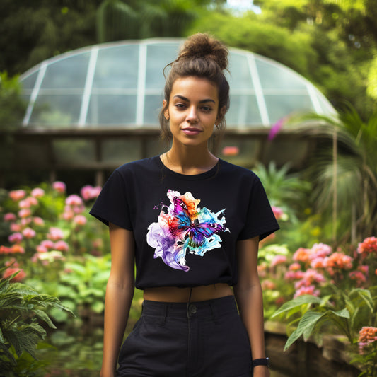 bauchfreies Damen-Top Schmetterling Motiv #10